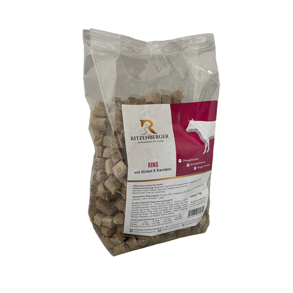 Rind mit Dinkel & Karotte | 1 kg - Beutel
