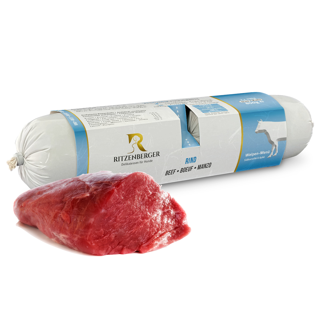 Rind mit Süsskartoffel für Welpen | Duo-Rolls 2x400g