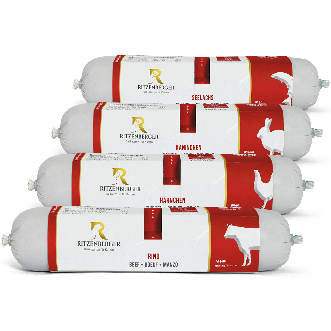 Testpaket Katzenfutter  | 4x Duo-Rolls 2x175g