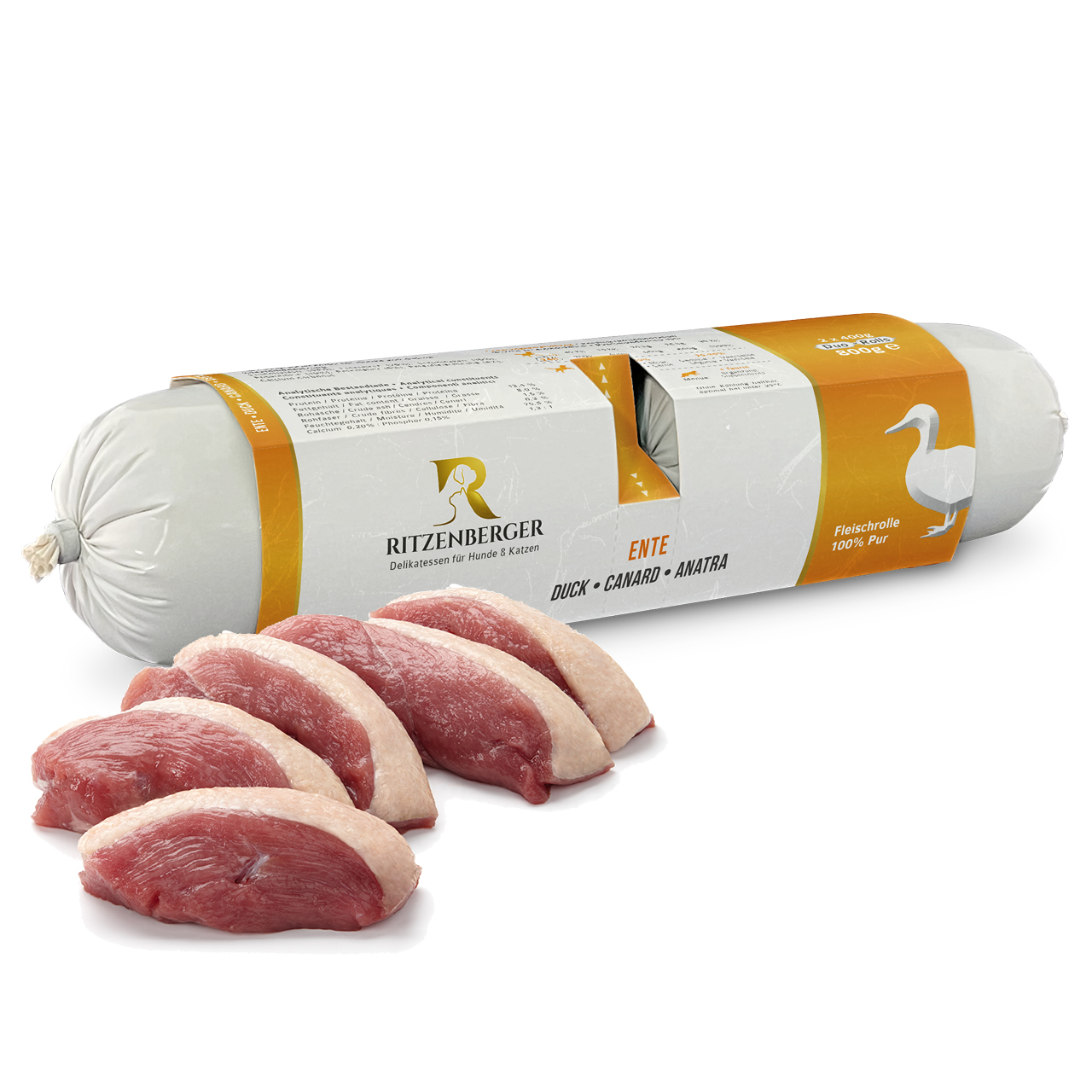 Ente - Pure Fleischrolle | Duo-Rolls 2x400g