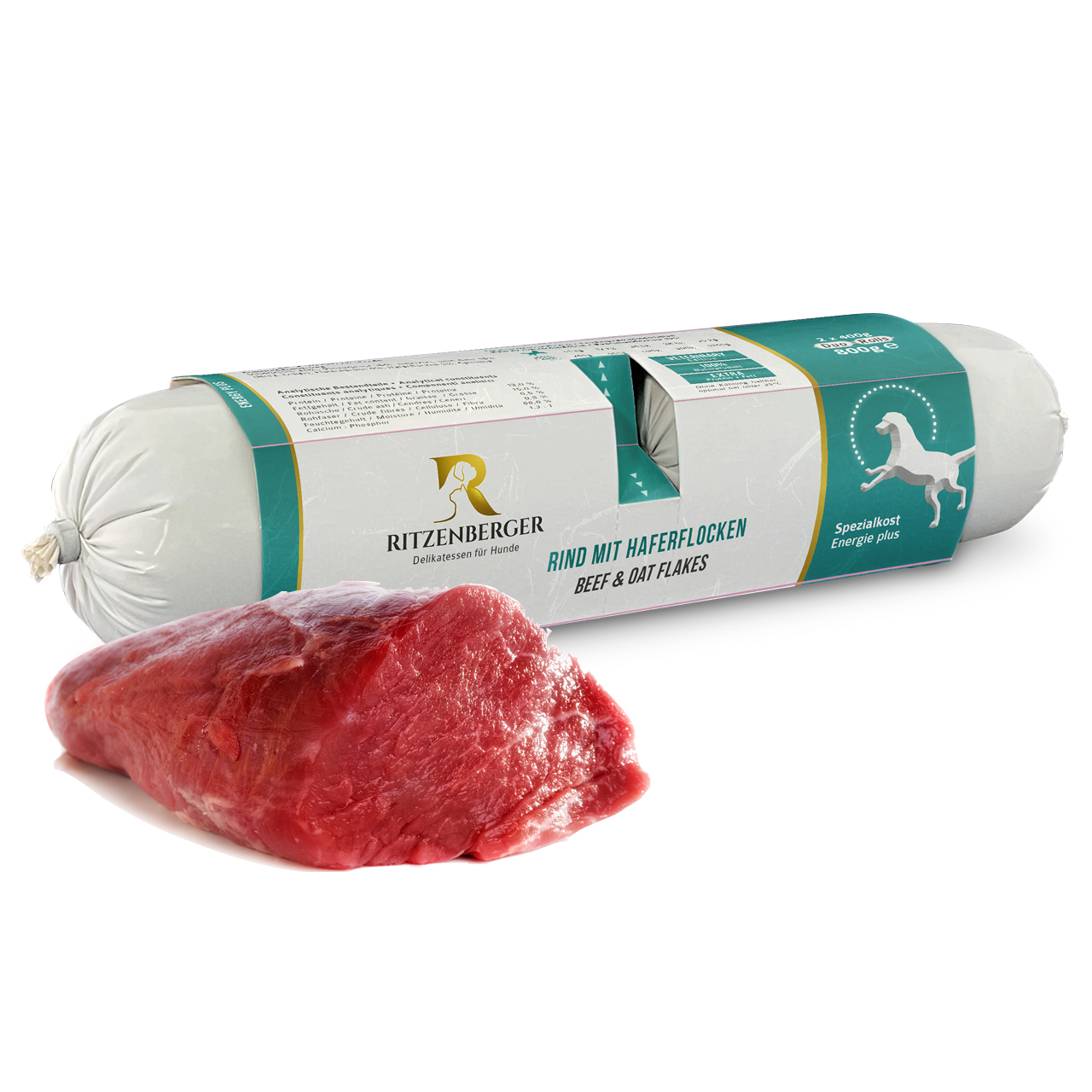 Rind + Haferflocken • Energie-Menü | Duo-Rolls 2x400g