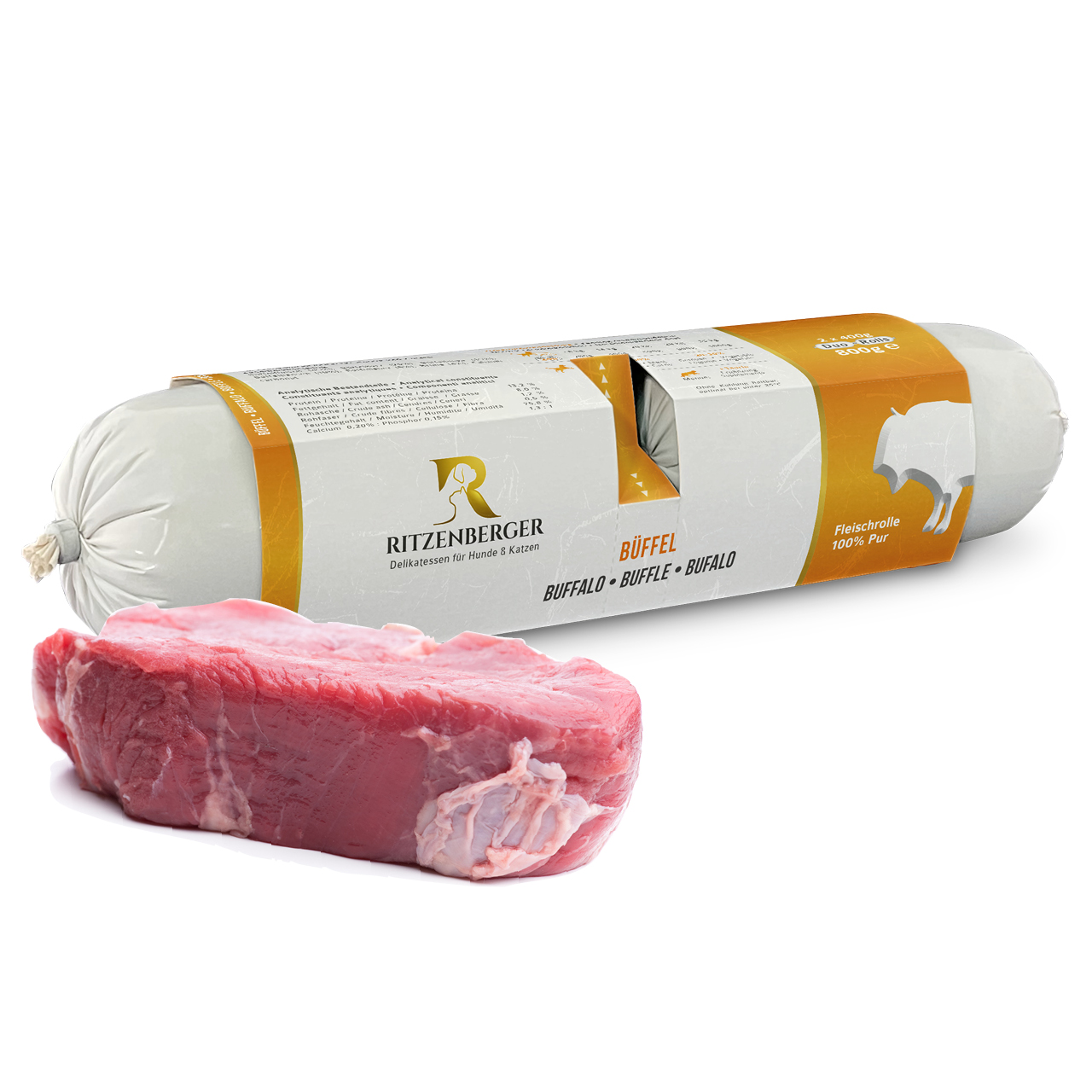 Büffel - Pure Fleischrolle | Duo-Rolls 2x400g