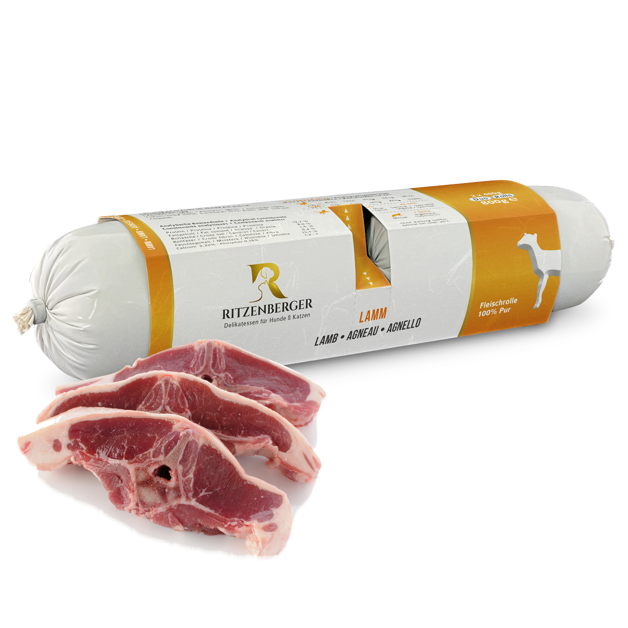 Lamm - Pure Fleischrolle | Duo-Rolls 2x400g
