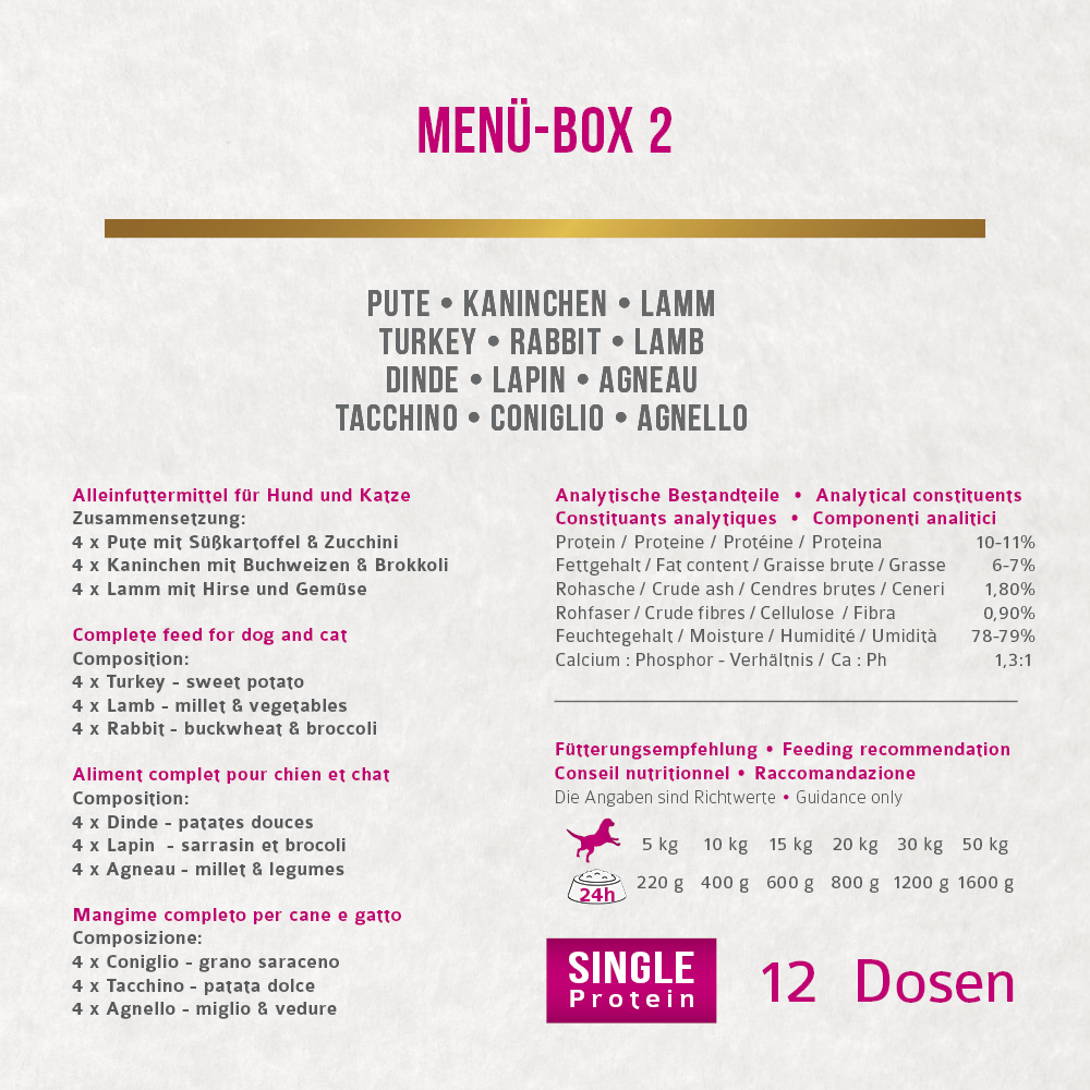 Menü-Box #2 - 12 x 800g Dosen